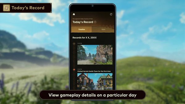 The Legend of Zelda: Ocarina of Time Remake 7 Zelda Notes Today's Record feature showing Ocarina of Time Remake gameplay activity and progress by date