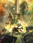 Official Artwork from The Legend of Zelda: Twilight Princess containing Midna, Wolf Link, and Link. Official Artwork from The Legend of Zelda: Twilight Princess containing Midna, Wolf Link, and Link.
