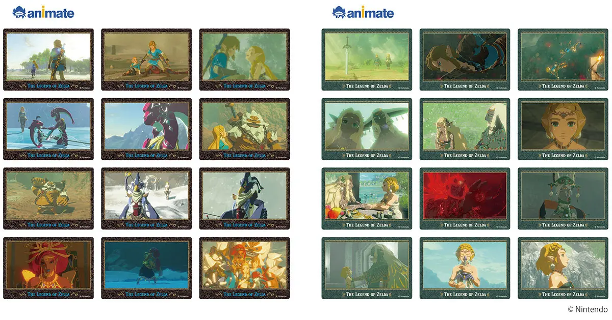 Animate Launches New Zelda Merchandise With Korok Accessories and Navi Bonuses 5 Two collections of Zelda art cards featuring scenes from Breath of the Wild and Tears of the Kingdom.