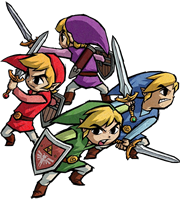The different variations of Link from The Legend of Zelda: Four Swords The different variations of Link from The Legend of Zelda: Four Swords