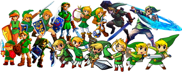 Link from many Legend of Zelda games Link from many Legend of Zelda games