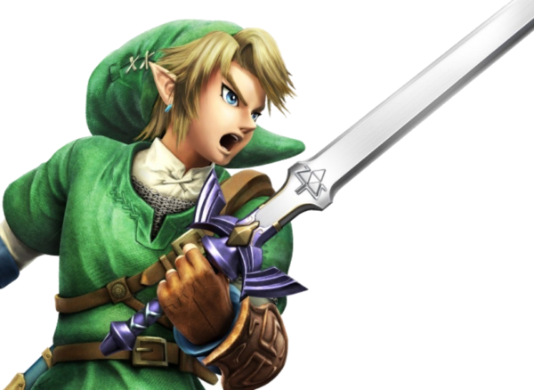 Official Artwork of Link holding the Master Sword from The Legend of Zelda Official Artwork of Link holding the Master Sword from The Legend of Zelda