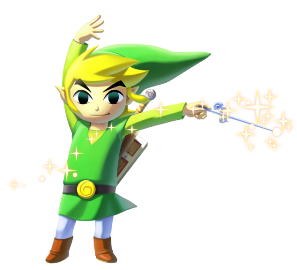 Official Artwork of Link playing The Wind Waker from The Legend of Zelda. Official Artwork of Link playing The Wind Waker from The Legend of Zelda.