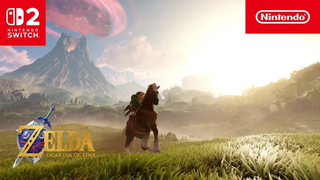 Link riding Epona in new The Legend of Zelda Ocarina of Time remake trailer for Nintendo Switch 2.
