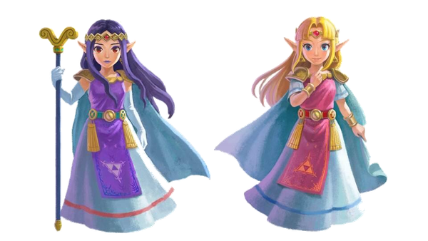 Official Artwork of Hilda and Princess Zelda from The Legend of Zelda: A Link Between Worlds