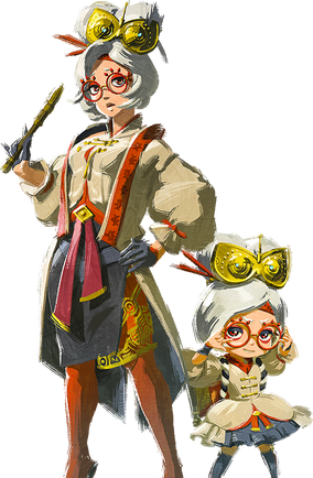 Purah shown in adult and child forms in The Legend of Zelda concept artwork Purah shown in adult and child forms in The Legend of Zelda concept artwork