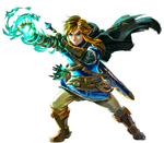 Official Artwork from The Legend of Zelda: Tears of the Kingdom with Link using his ultrahand ability. Official Artwork from The Legend of Zelda: Tears of the Kingdom with Link using his ultrahand ability.