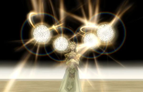 Screenshot of Princess Zelda using magic from The Legend of Zelda: Twilight Princess