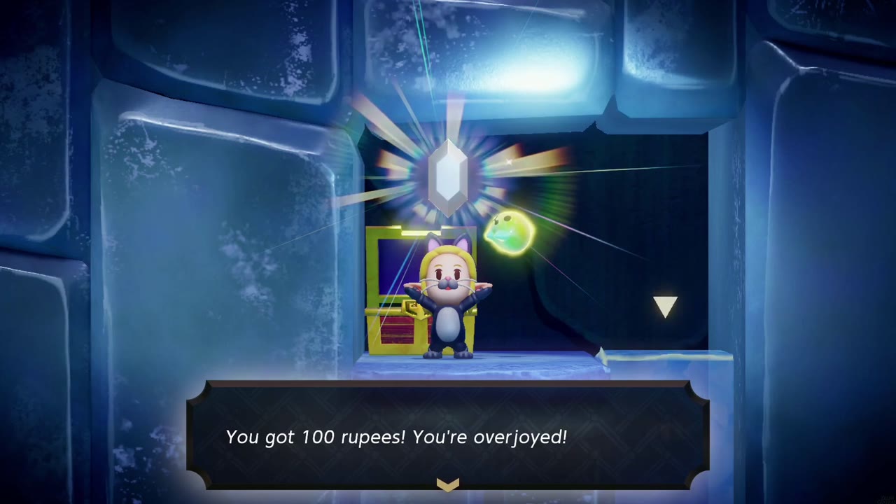 Lanayru Temple Dungeon - The Legend of Zelda: Echoes of Wisdom Walkthrough 50 Zelda holds up 100 rupees from the chest in the upper-left alcove of the torch shaft.