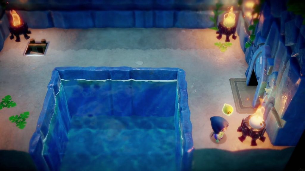 All four torches lit in the torch room, unlocking the way onward.