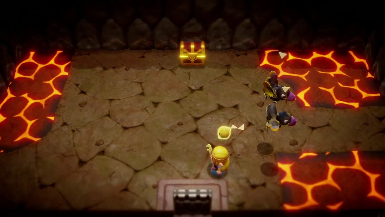 Eldin Temple Dungeon - The Legend of Zelda: Echoes of Wisdom Walkthrough 37 With the lava-crack arena cleared, a chest appears at the top of the room in Eldin Temple.