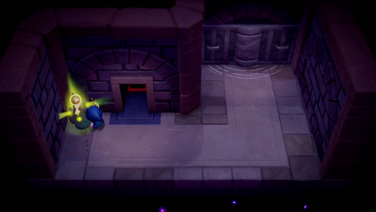 Hyrule Castle: Still Missing - The Legend of Zelda: Echoes of Wisdom Walkthrough 43 Zelda touches the Waypoint statue in the first B1 room of Hyrule Castle.