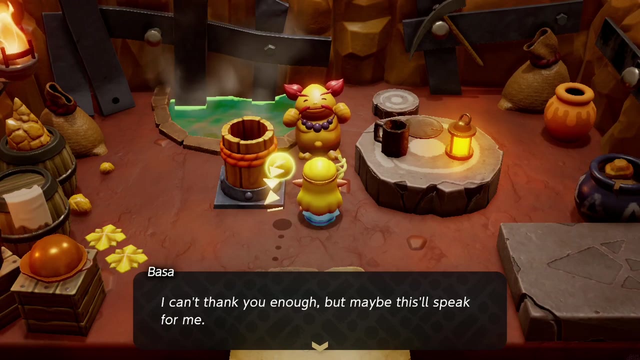 The Fireworks Artist - The Legend of Zelda: Echoes of Wisdom Walkthrough 25 Basa says she can't thank Zelda enough and offers her a reward.
