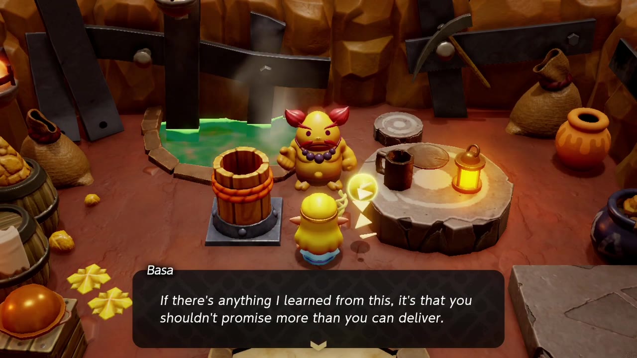 Explosions Galore! - The Legend of Zelda: Echoes of Wisdom Walkthrough 8 In Goron City, the fireworks artist Basa talks with Zelda in her house before teaching her the Firework echo.