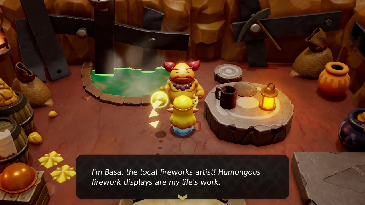 The Fireworks Artist - The Legend of Zelda: Echoes of Wisdom Walkthrough 2 Basa introduces herself as the local fireworks artist beside her hot spring.