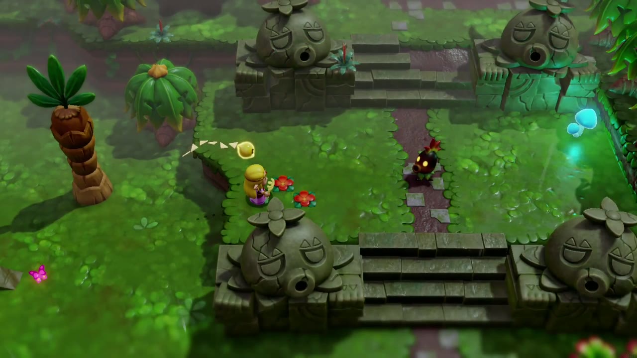 Bempu stands in the clearing between the four Deku stone heads after Zelda finds him. Bempu stands in the clearing between the four Deku stone heads after Zelda finds him.