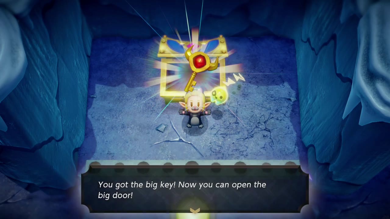 Lanayru Temple Dungeon - The Legend of Zelda: Echoes of Wisdom Walkthrough 75 Zelda holds up the Big Key: You got the big key! Now you can open the big door!