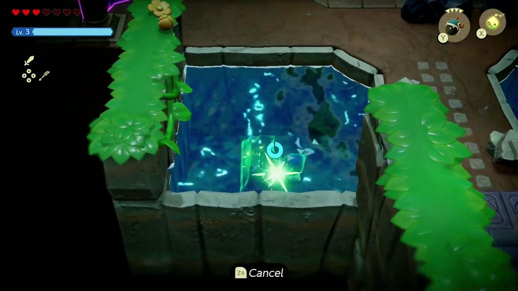 The Jabul Waters Rift - The Legend of Zelda: Echoes of Wisdom Walkthrough 53 Zelda dives in the left pool by the entrance stairs and binds the altar's broken-off piece.