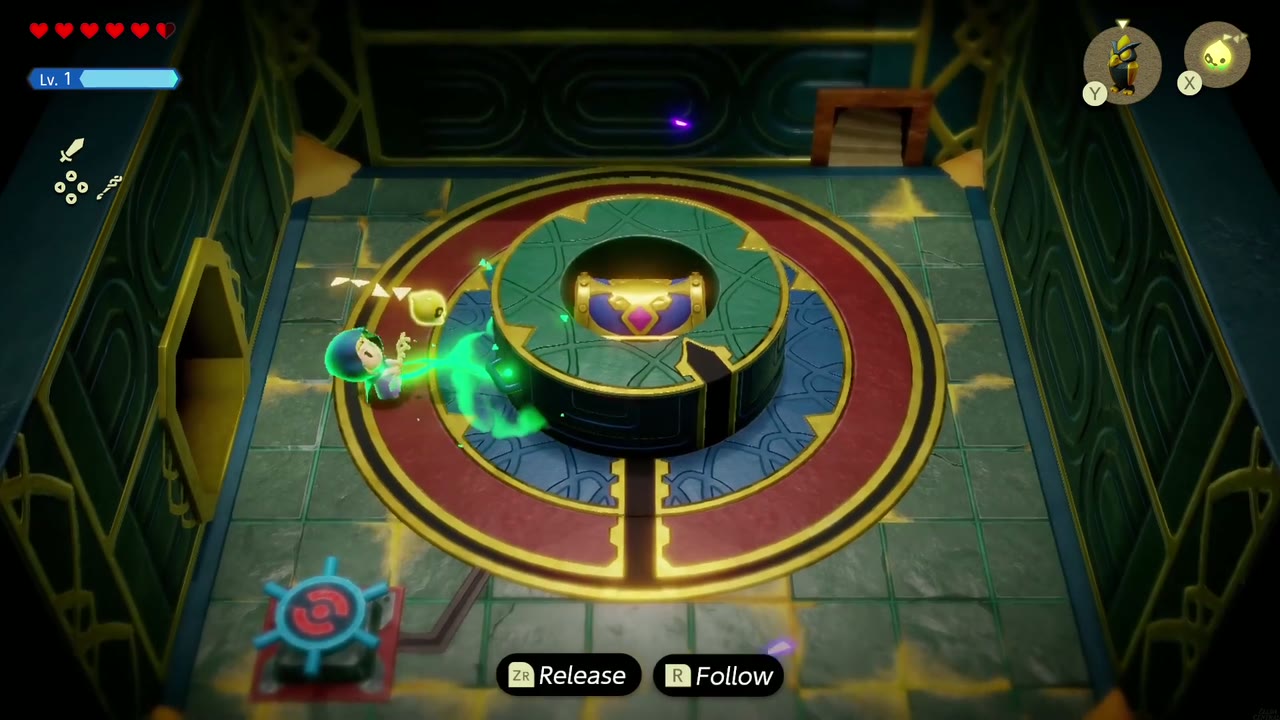 Gerudo Sanctum Dungeon - The Legend of Zelda: Echoes of Wisdom Walkthrough 130 Zelda Binds the inner ring of the dais to turn it so its gap lines up.