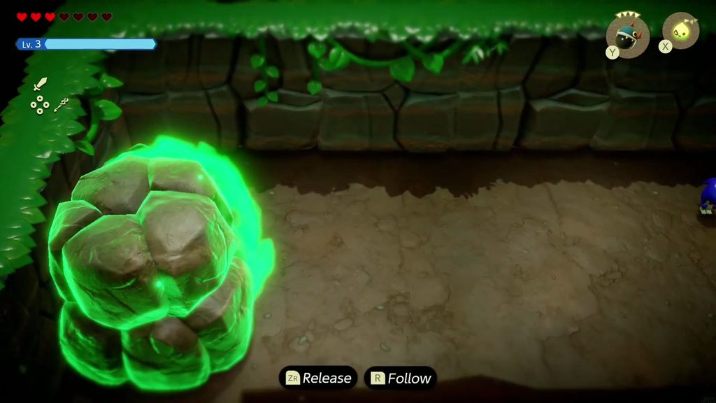 The Jabul Waters Rift - The Legend of Zelda: Echoes of Wisdom Walkthrough 49 Zelda uses Bind on the boulder blocking the inner cave's exit so she can drag it aside.