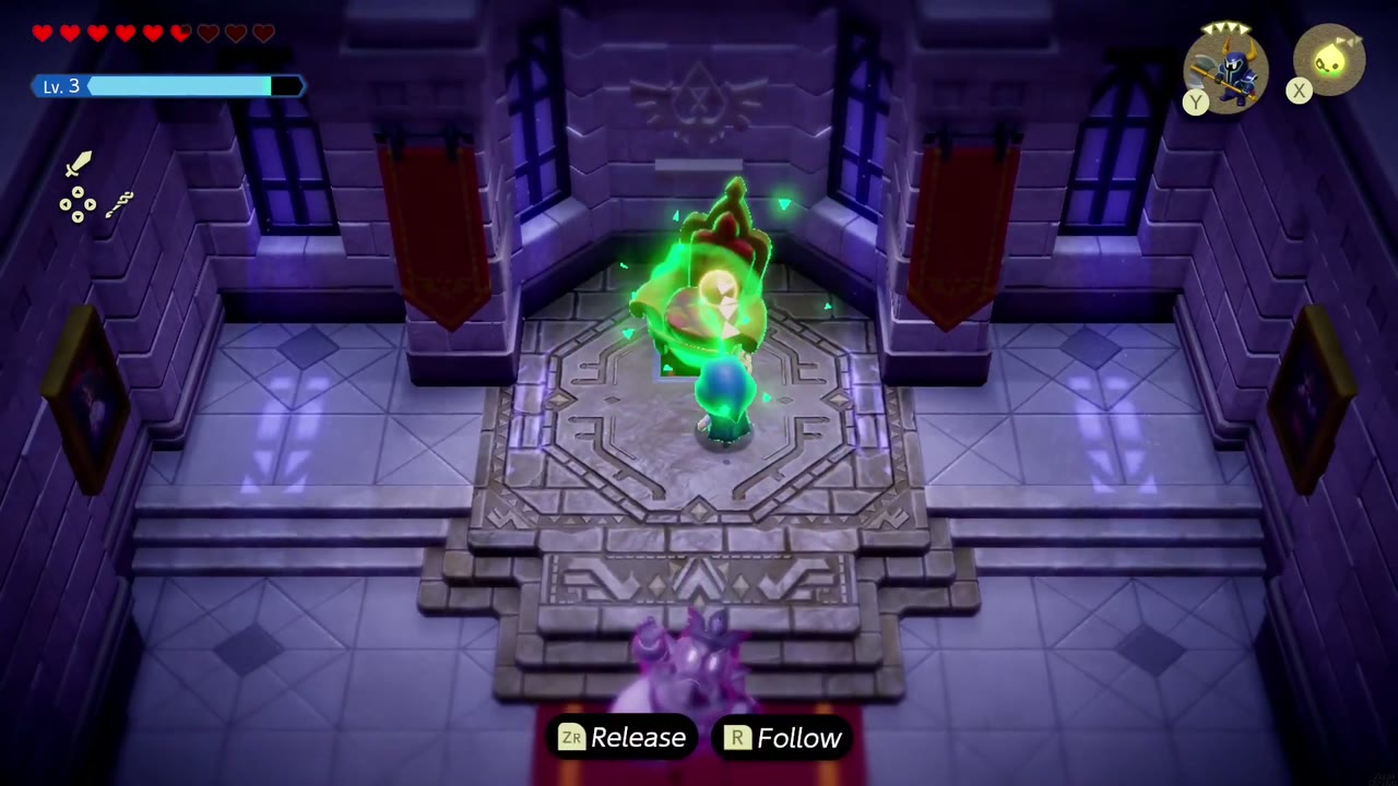 Hyrule Castle: Still Missing - The Legend of Zelda: Echoes of Wisdom Walkthrough 40 Zelda uses Bind on the throne to drag it off its platform in the throne room.