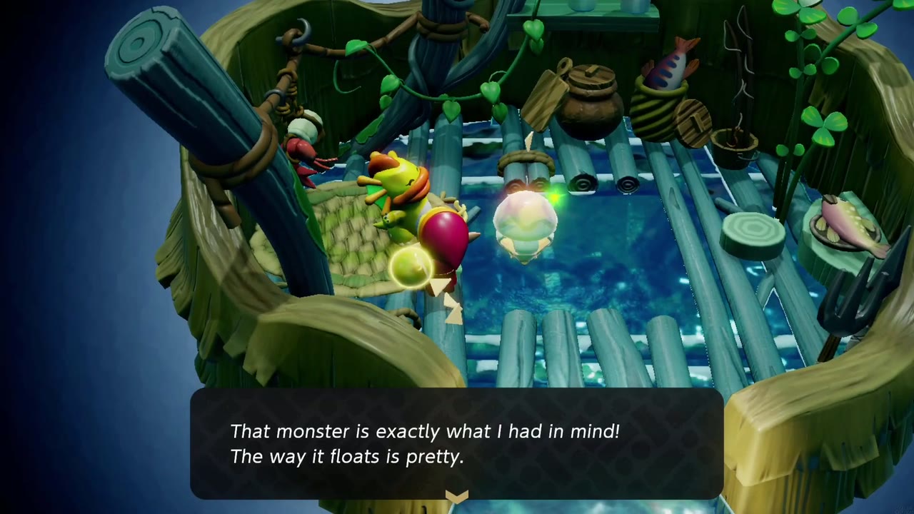 A Biri echo floats in the River Zora mother's pool, the last monster she needs. A Biri echo floats in the River Zora mother's pool, the last monster she needs.