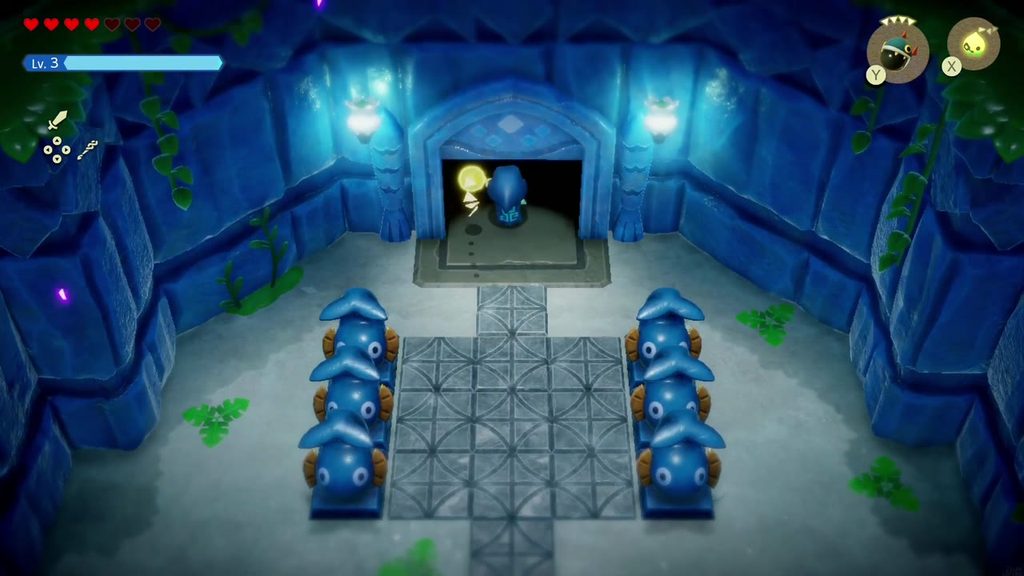 The big door in Jabul Ruins stands open after Zelda uses the Big Key, leading on to the boss.