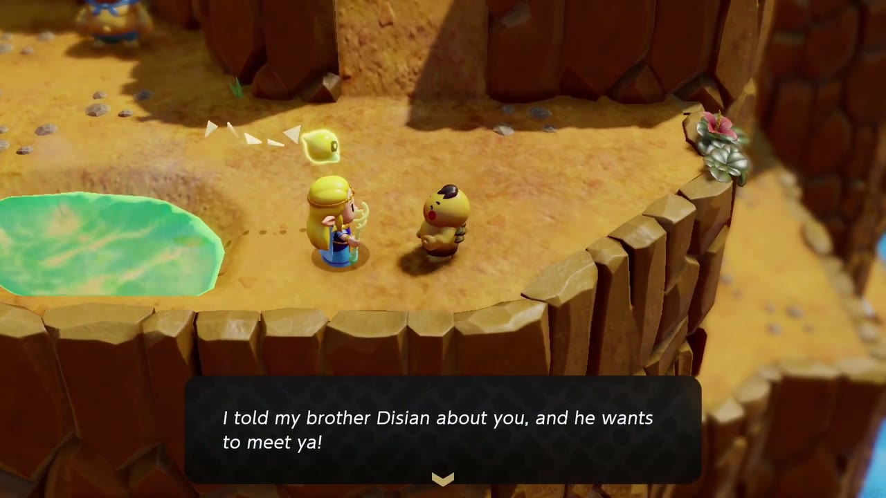 The young Goron says his brother Disian wants to meet Zelda. The young Goron says his brother Disian wants to meet Zelda.