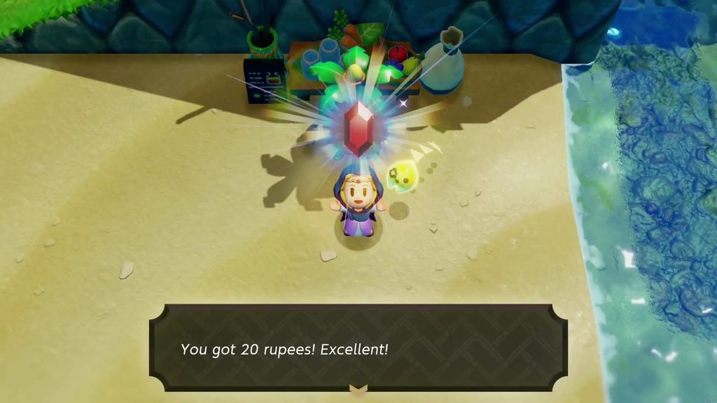 The Jabul Waters Rift - The Legend of Zelda: Echoes of Wisdom Walkthrough 26 Zelda holds up 20 rupees, the reward for finishing the Out of Bubble Kelp side quest.