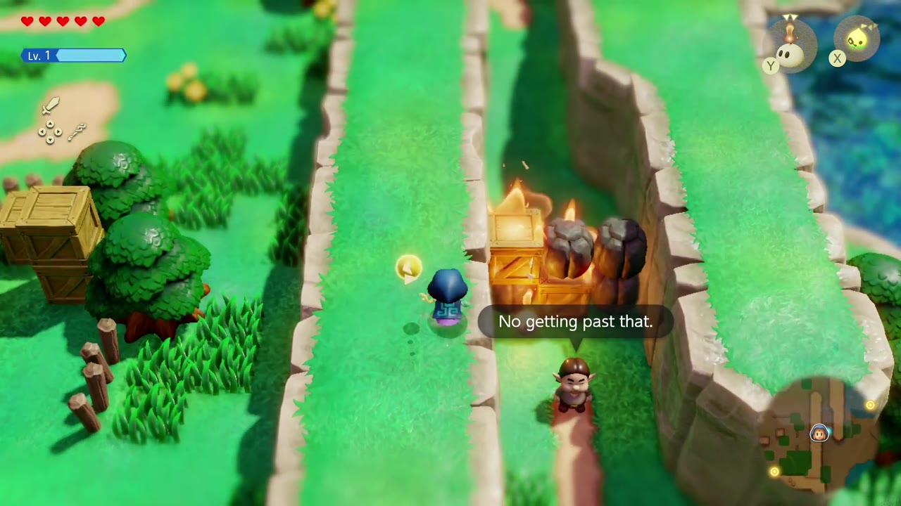 The Mysterious Rifts in Suthorn Forest - The Legend of Zelda: Echoes of Wisdom Walkthrough 55 Zelda burns the crates blocking the ranch shortcut while the rancher watches in Suthorn Prairie