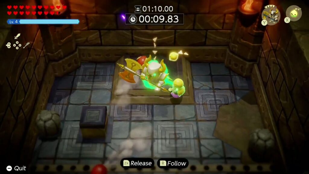 Zelda kämpft im Traumtraining „Die Rache der Caromadillos“ gegen Caromadillos, ihrem zweiten Durchgang.