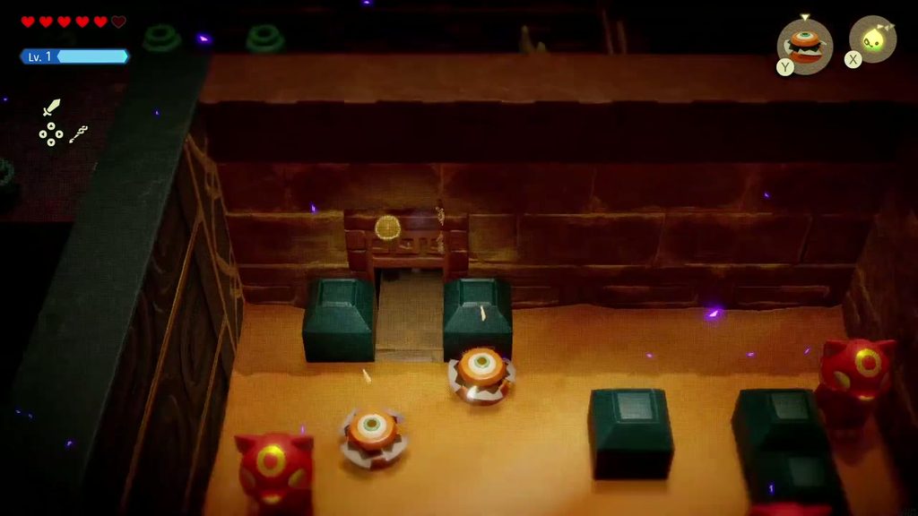 Gerudo Sanctum Dungeon - The Legend of Zelda: Echoes of Wisdom Walkthrough 88 With the cat statue moved, the top-left door of the cat statue room stands open.