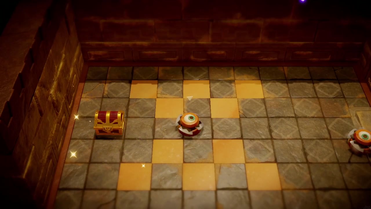 Gerudo Sanctum Dungeon - The Legend of Zelda: Echoes of Wisdom Walkthrough 16 With every flying tile shattered, a chest appears by the left wall of the checkered room.