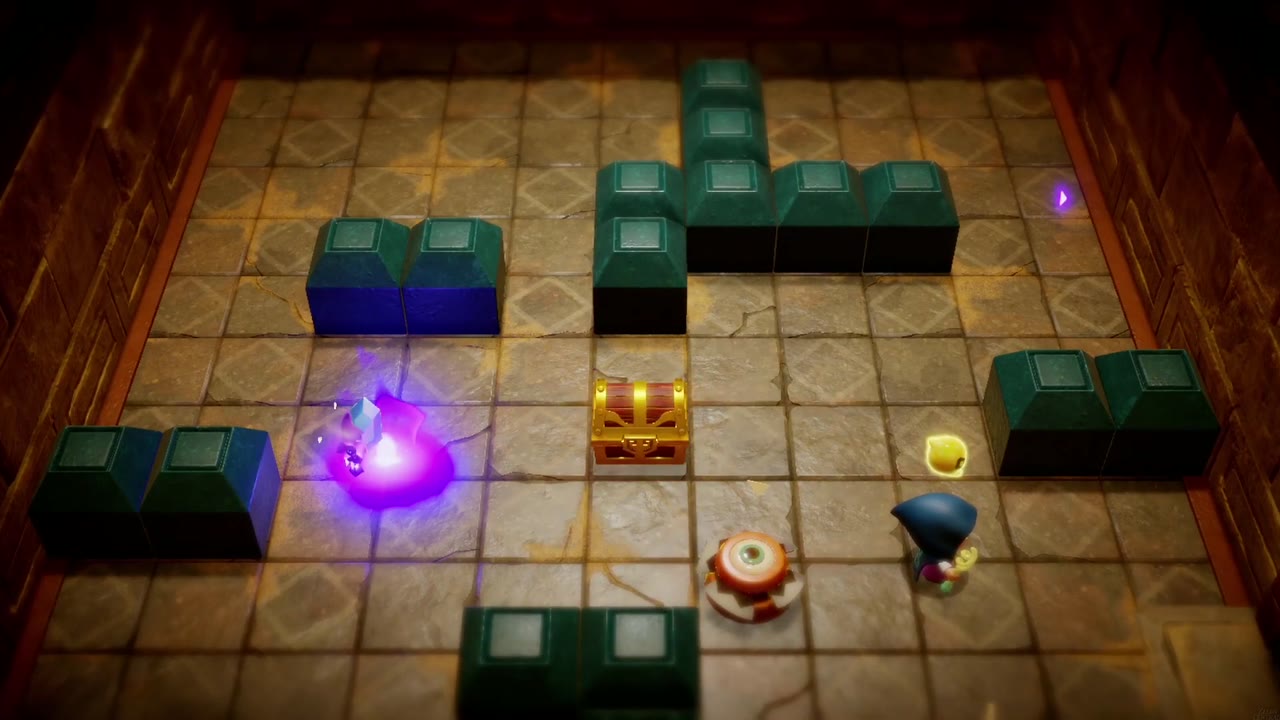 Gerudo Sanctum Dungeon - The Legend of Zelda: Echoes of Wisdom Walkthrough 58 With the Poe defeated, a chest appears in the middle of the block maze room.