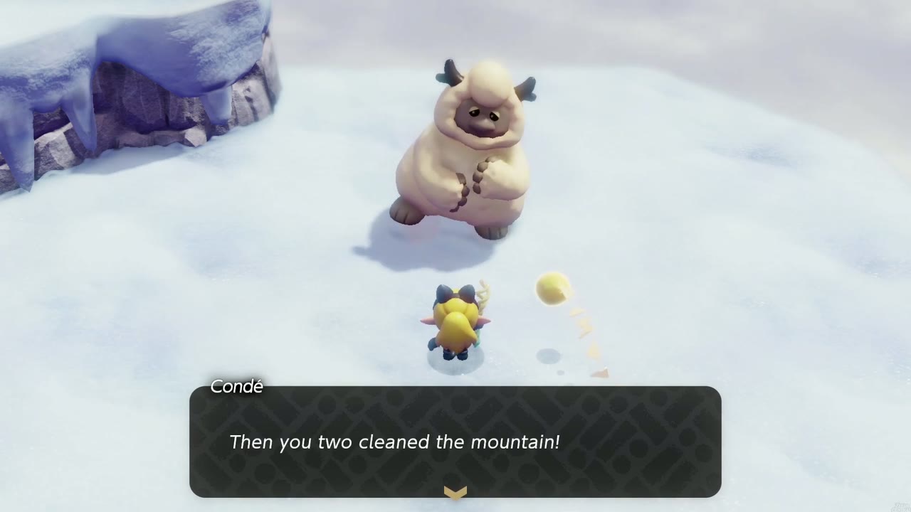 Lanayru Temple Dungeon - The Legend of Zelda: Echoes of Wisdom Walkthrough 84 Back on Holy Mount Lanayru, Condé greets Zelda and Tri: "Then you two cleaned the mountain!"