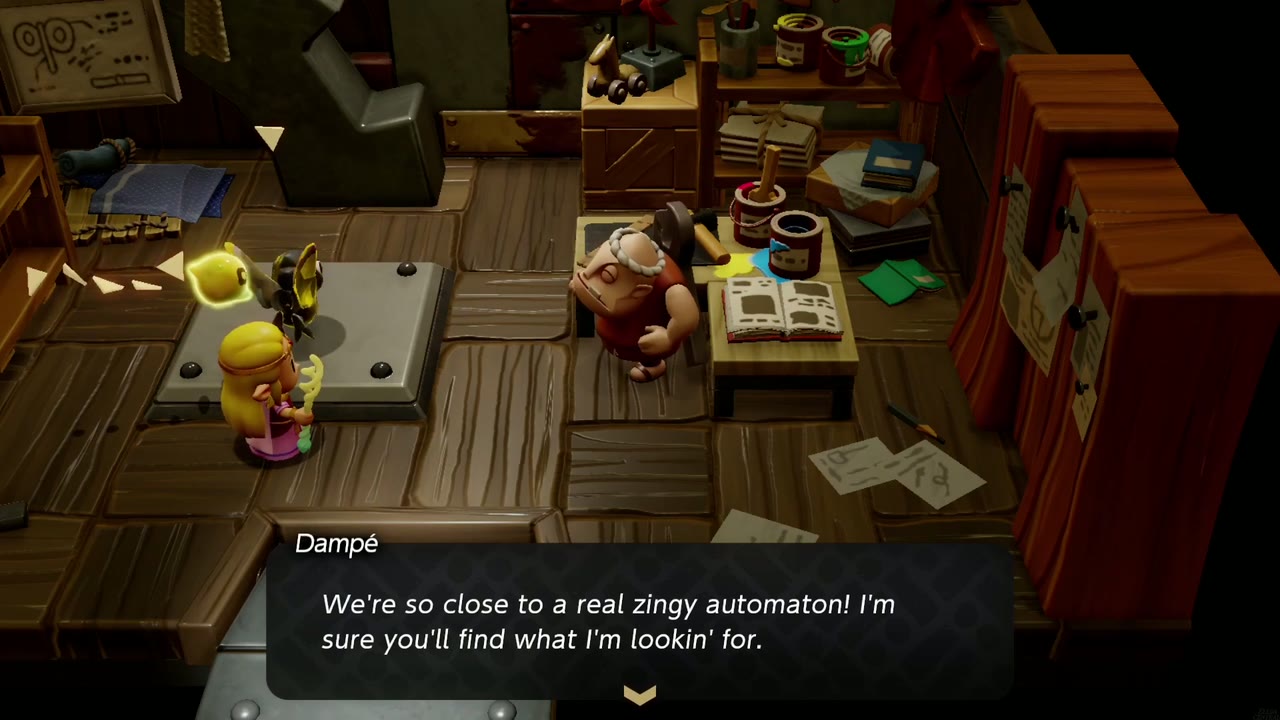 Get Rich Quick! - The Legend of Zelda: Echoes of Wisdom Walkthrough 6 With the Crow on the pedestal, Dampé says they're so close to a real zingy automaton.