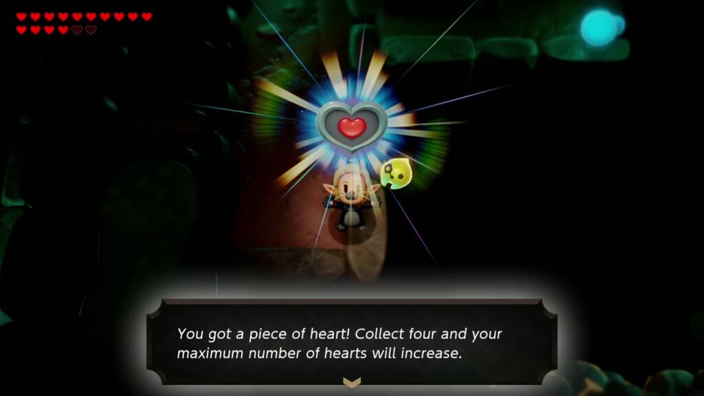 A Rift in the Faron Wetlands - The Legend of Zelda: Echoes of Wisdom Walkthrough 66 Zelda holds up the dark cave's Piece of Heart: "You got a piece of heart! Collect four..."