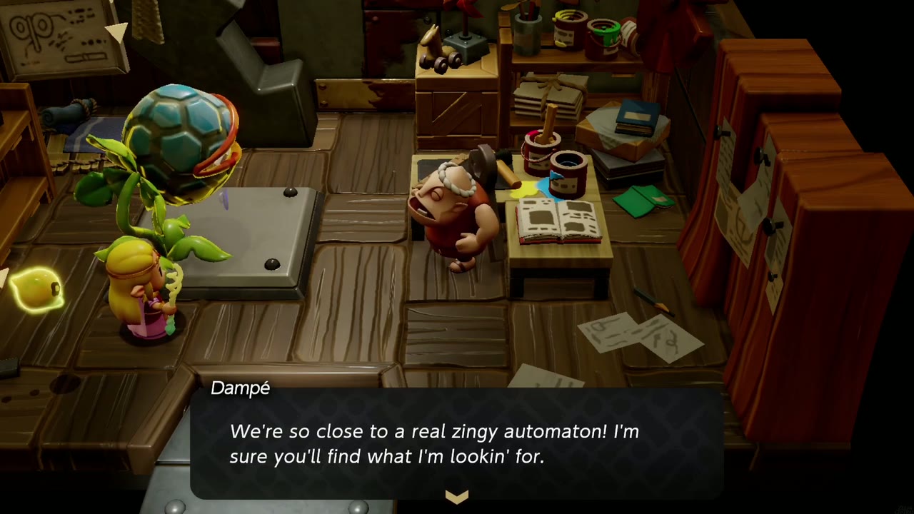 Zelda shows Dampé a Deku Baba echo in his workshop for Endless Stomach! Zelda shows Dampé a Deku Baba echo in his workshop for Endless Stomach!