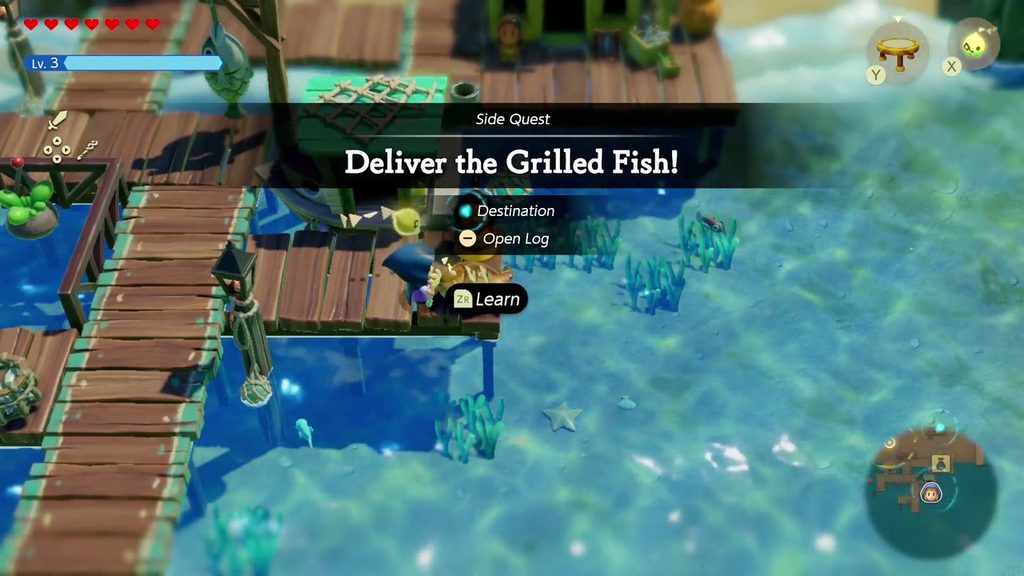 The Jabul Waters Rift - The Legend of Zelda: Echoes of Wisdom Walkthrough 11 Side Quest banner Deliver the Grilled Fish! after the mother on the Seesyde pier asks for help.