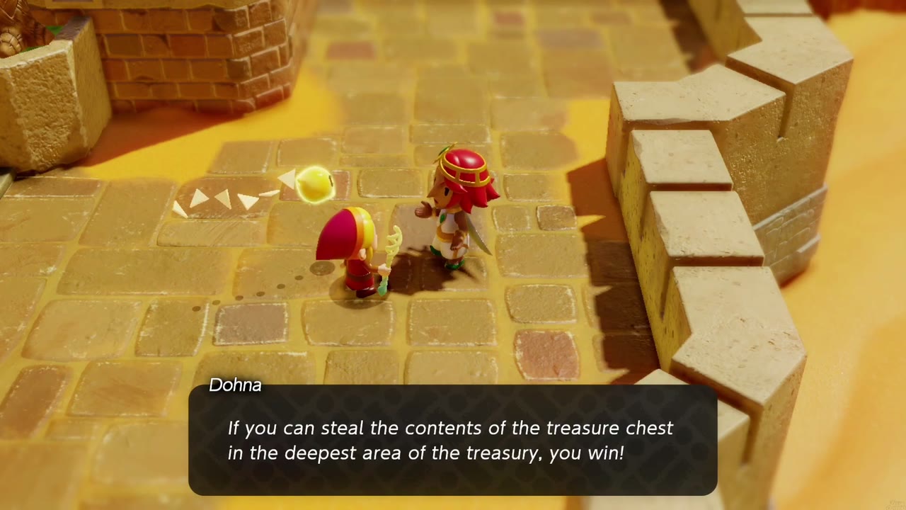 Captain Dohna challenges Zelda to steal the chest from the deepest part of the palace treasury. Captain Dohna challenges Zelda to steal the chest from the deepest part of the palace treasury.