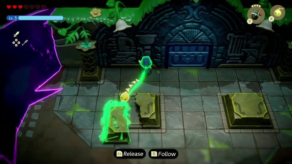 The Jabul Waters Rift - The Legend of Zelda: Echoes of Wisdom Walkthrough 54 Zelda drags the recovered stone piece back onto the broken left altar to repair it.