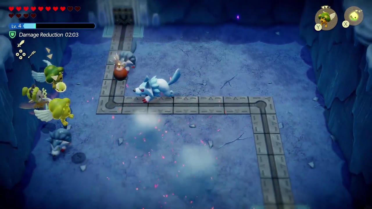 Lanayru Temple Dungeon - The Legend of Zelda: Echoes of Wisdom Walkthrough 65 Zelda's echoes brawl with the Wolfos and White Wolfos pack.
