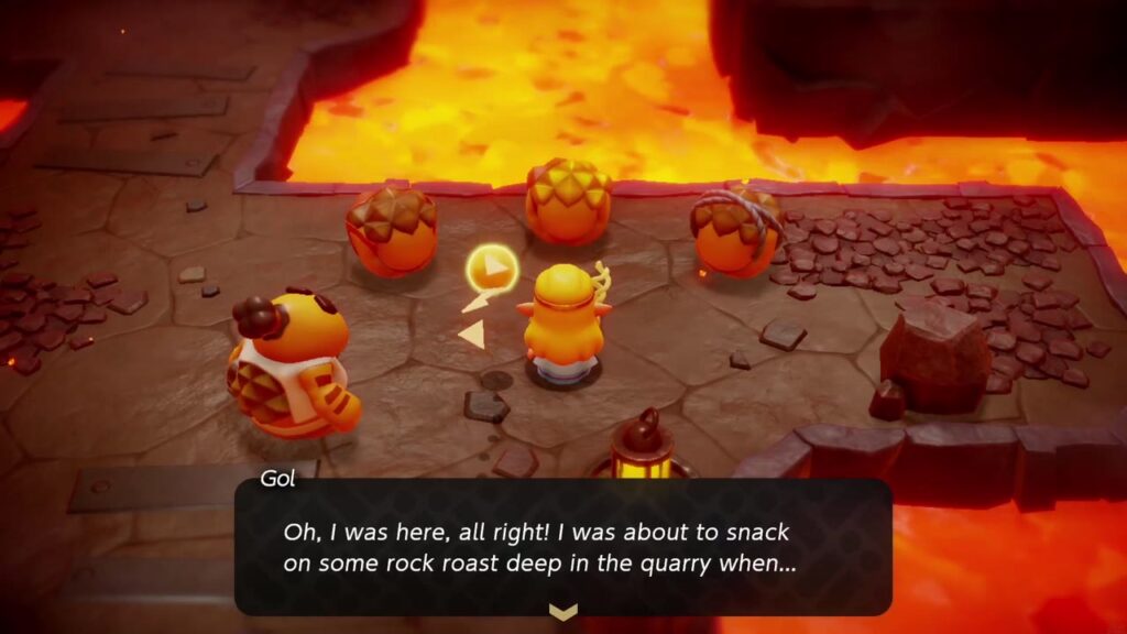 The Rift on Eldin Volcano - The Legend of Zelda: Echoes of Wisdom Walkthrough 55 Elder Gol explains how the rift tired out his Gorons at the Rock-Roast Quarry rest stop.