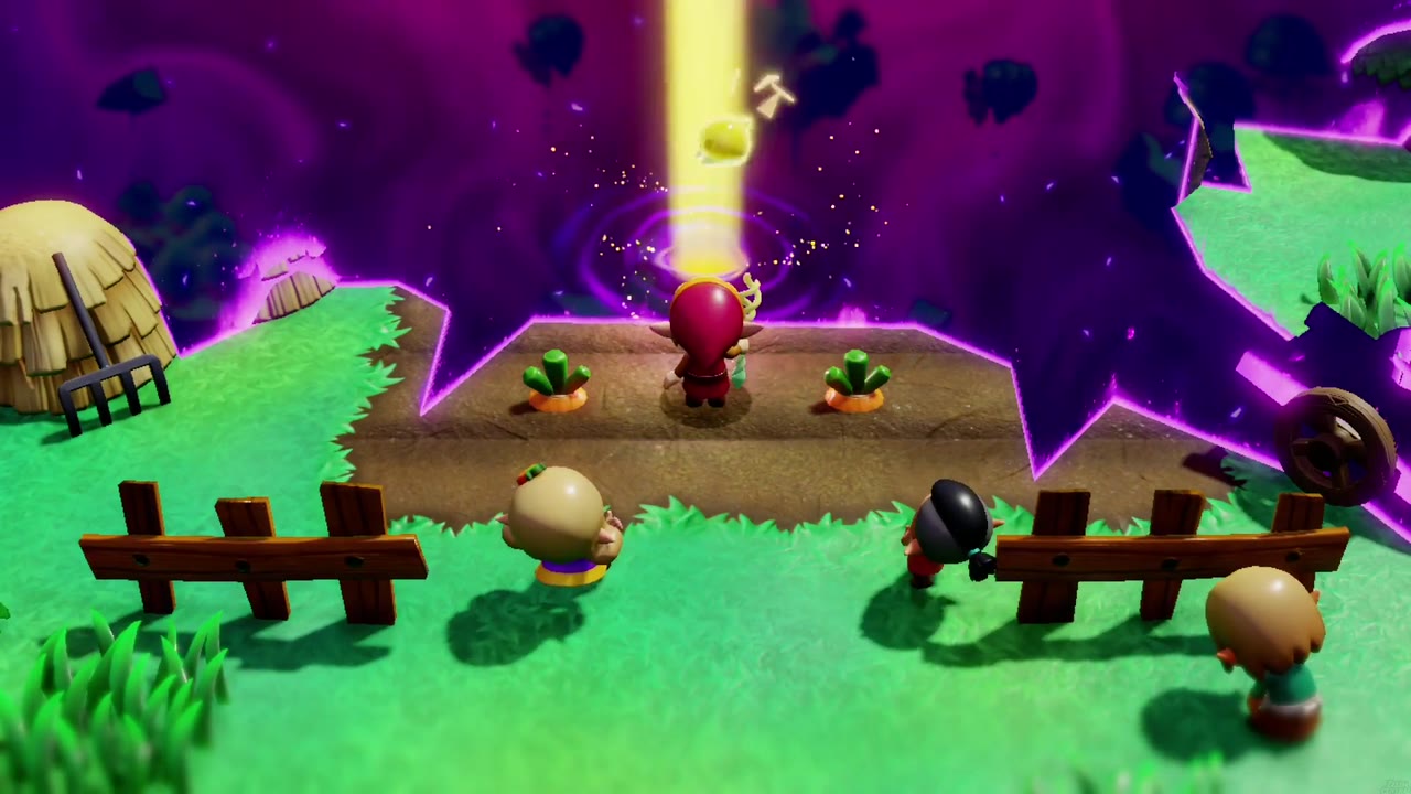 Impa's Gift: Zelda enters the rift over the carrot patch northwest of Hyrule Castle. Impa's Gift: Zelda enters the rift over the carrot patch northwest of Hyrule Castle.