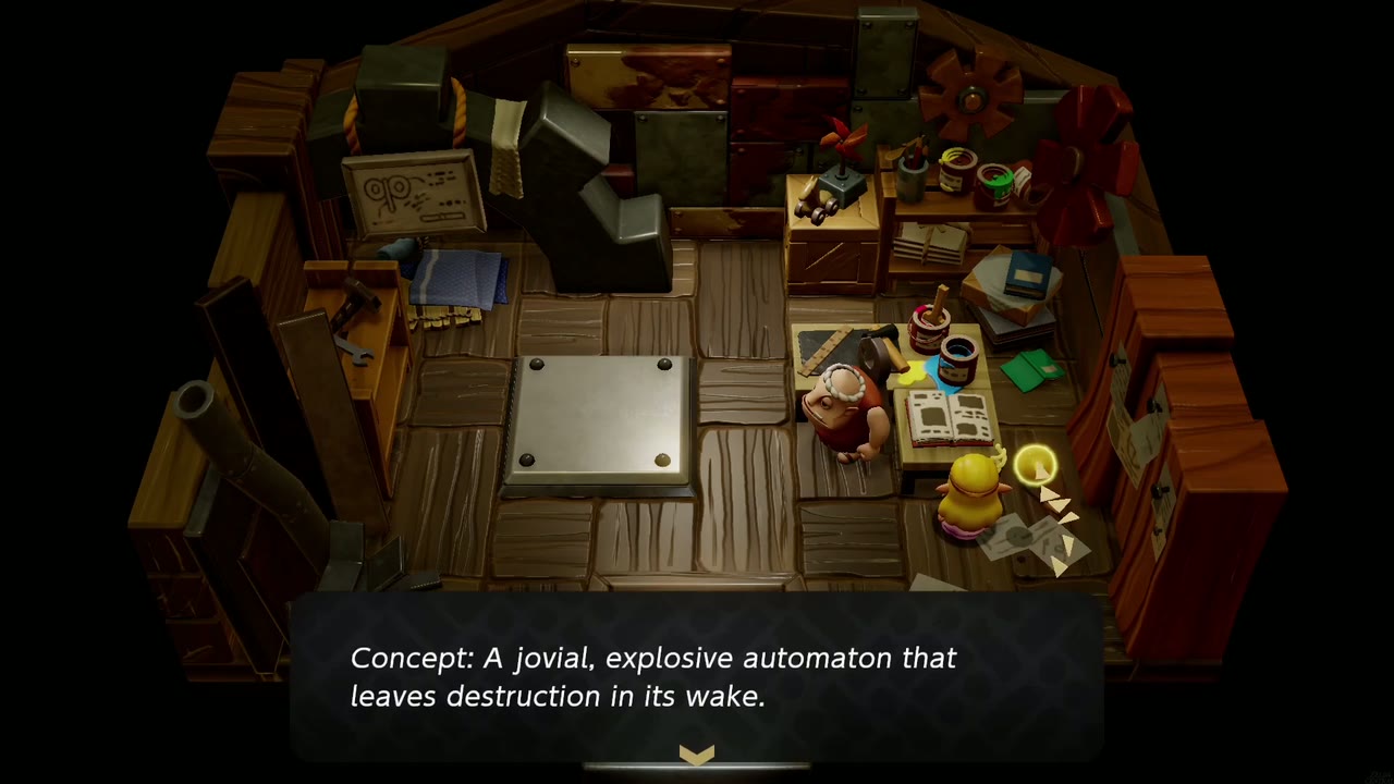Explosions Galore! - The Legend of Zelda: Echoes of Wisdom Walkthrough 2 Dampé's journal concept: a jovial, explosive automaton that leaves destruction in its wake.