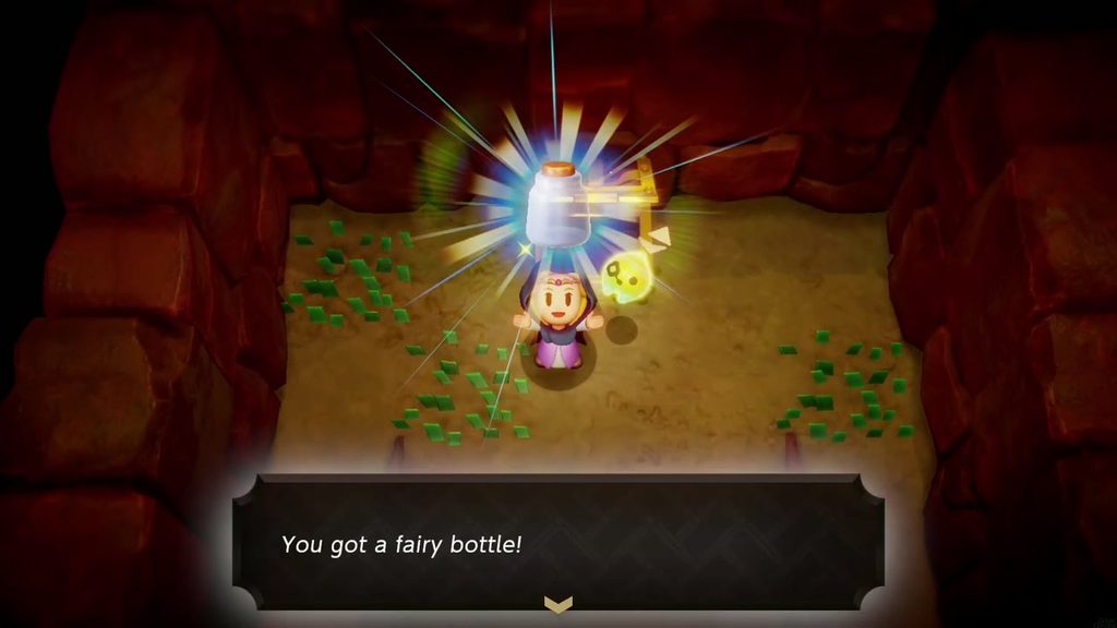 The Mysterious Rifts in Suthorn Forest - The Legend of Zelda: Echoes of Wisdom Walkthrough 44 Zelda holds up the Fairy Bottle found in the red-rock cave in Suthorn Forest