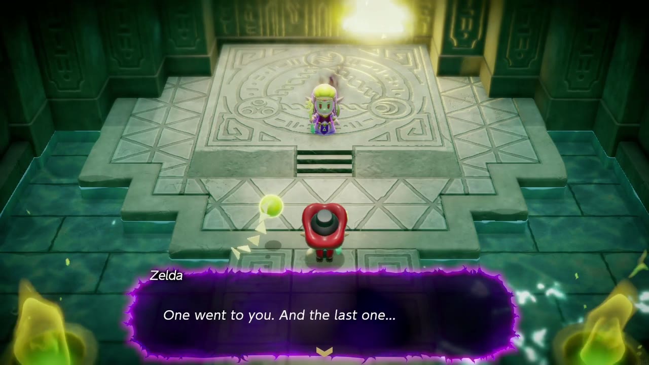 The Eternal Forest - The Legend of Zelda: Echoes of Wisdom Walkthrough 53 The false Zelda faces the real Zelda and Tri in the shrine before vanishing into a rift.