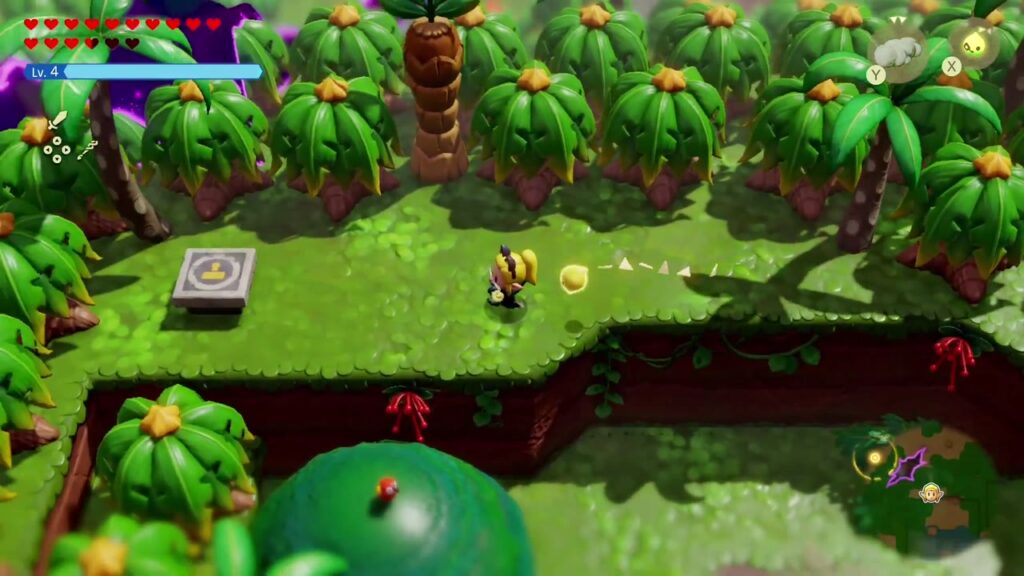 A Rift in the Faron Wetlands - The Legend of Zelda: Echoes of Wisdom Walkthrough 55 Zelda heads for a Stamp Stand on a jungle ledge in the Faron Wetlands, one of the region's collectibles.