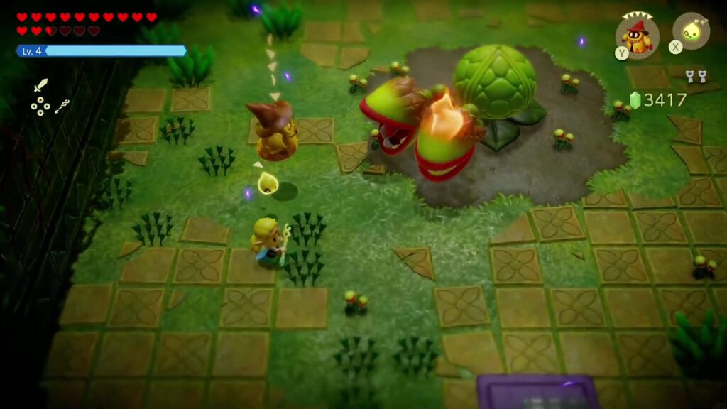 Faron Temple Dungeon - The Legend of Zelda: Echoes of Wisdom Walkthrough 67 A Fire Wizzrobe echo attacks Deku Baba heads around the giant closed bud.