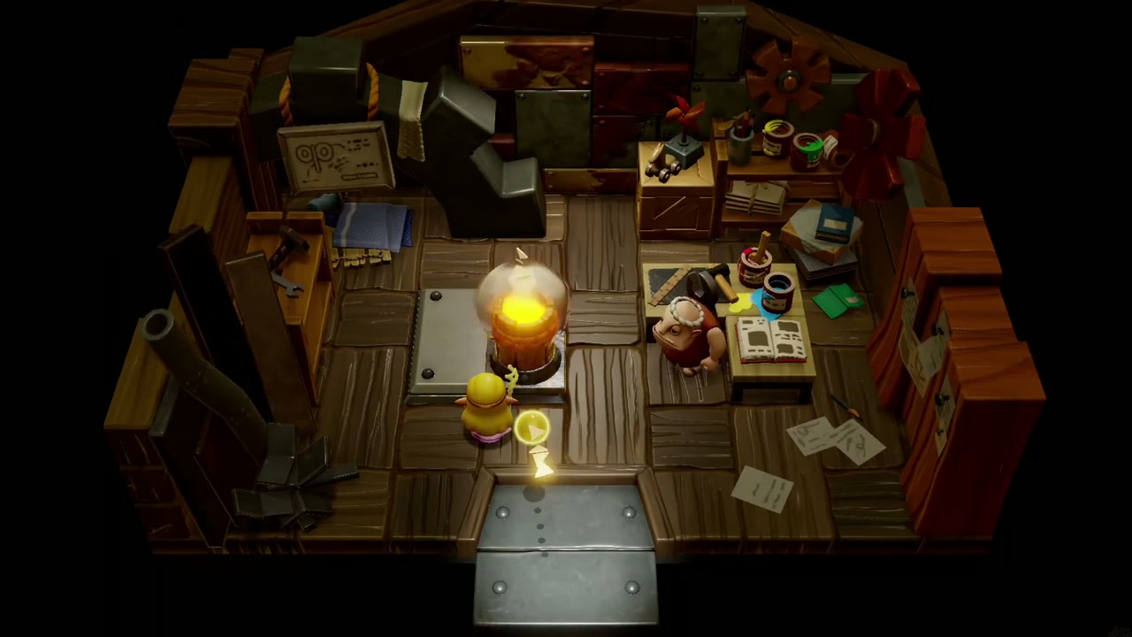 Explosions Galore! - The Legend of Zelda: Echoes of Wisdom Walkthrough 9 Zelda summons a Firework echo onto the metal pedestal in Dampé Studio.